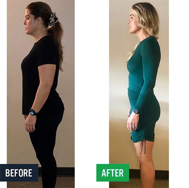 Jamie side before and after