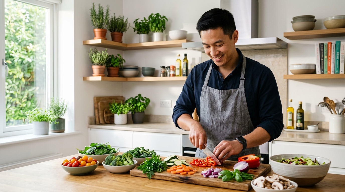 Woman preparing a healthy meal