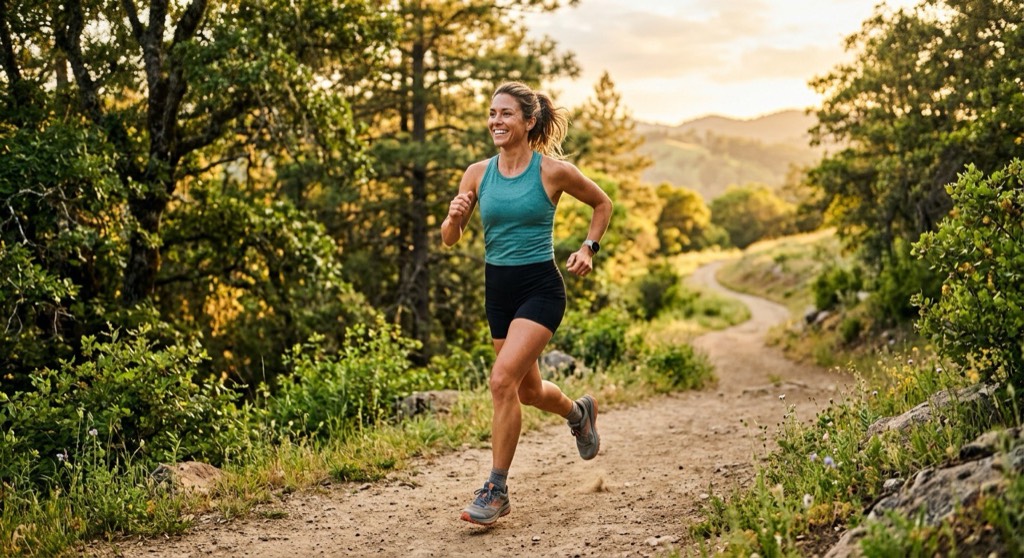 Happy person enjoying active lifestyle at goal weight